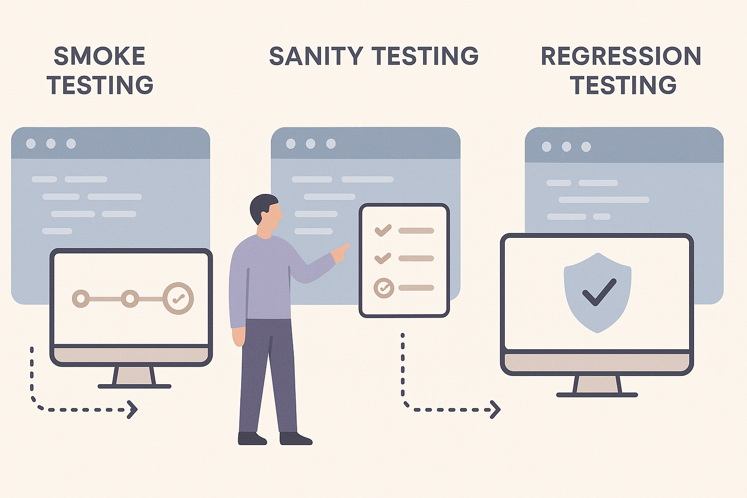 Smoke Testing vs Sanity Testing vs Regression Testing: Complete Beginner’s Guide